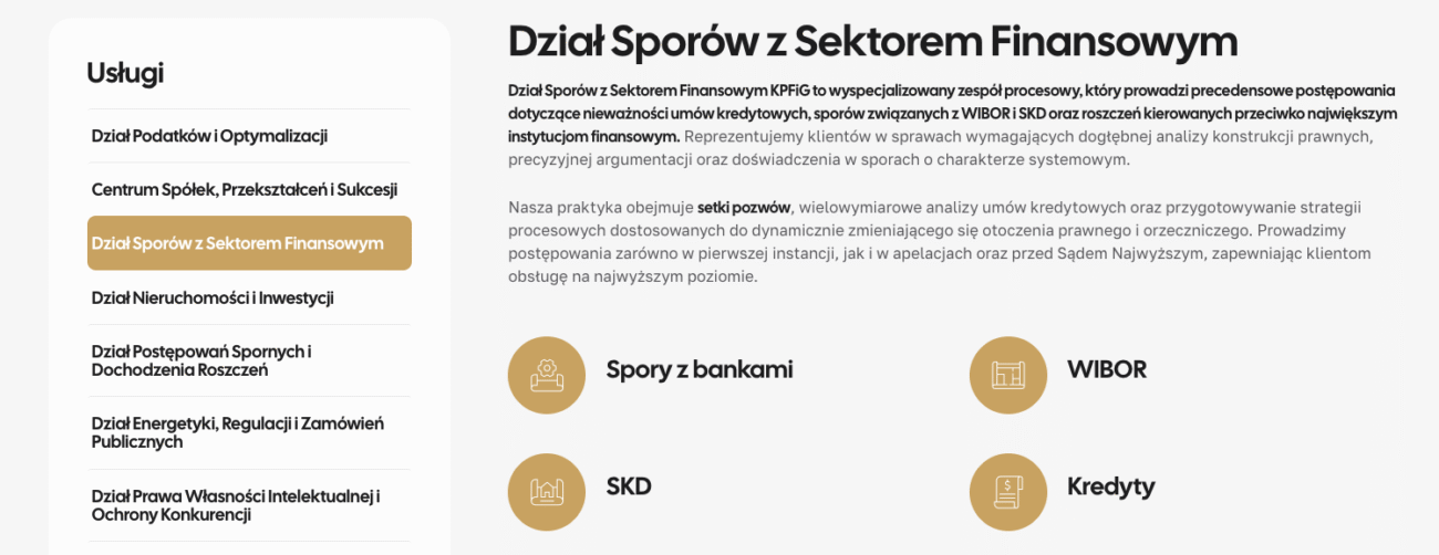 dział sporów kancelaria